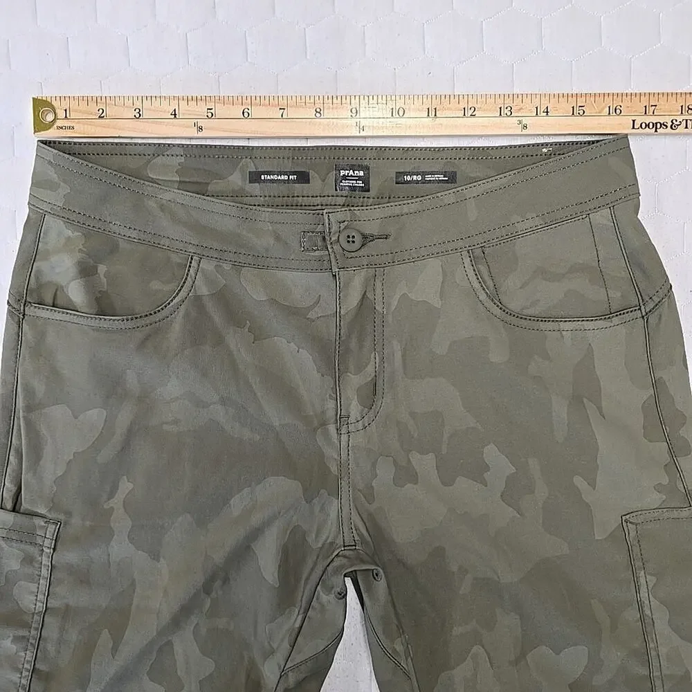 Prana Halle Jogger II Pants 10 Sage Green Camo Gorpcore Outdoor Utility Hiking